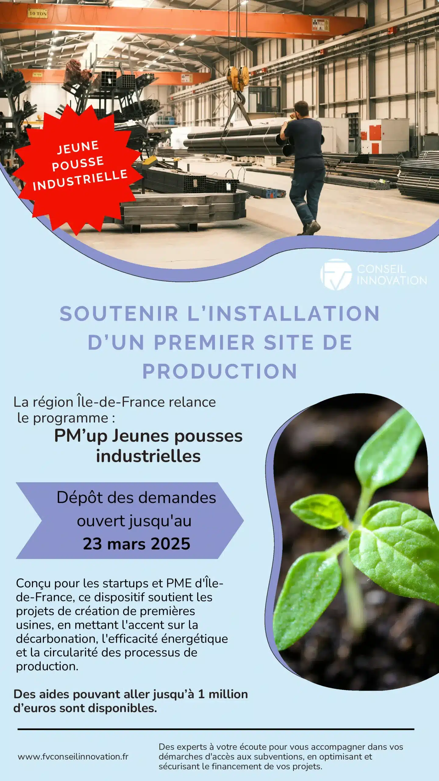 PM’up Jeunes Pousses Industrielles : Une subvention pour soutenir les startups et PME franciliennes dans la production industrielle
